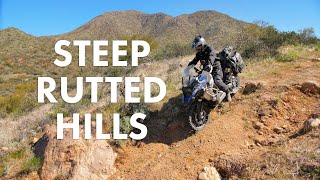 How To Ride Down STEEP RUTTED HILLS amp Trails on an Adventure Bike  Full Lesson [upl. by Lolita]