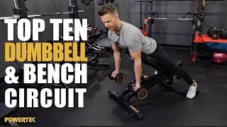 Powertec Top 10 Dumbbell amp Bench Routine [upl. by Loredana]