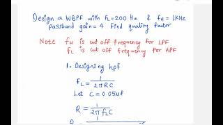 Design wide band pass filter  Design question of WBPF  Hindi [upl. by Palmira]