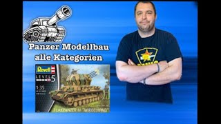 Revell Flakpanzer IV Wirbelwind 135 in Box Review [upl. by Tupler]