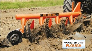 Mounted Disc Plough  Working of Plough  MB Plough by Fieldking  Tractor Implements [upl. by Dimo626]