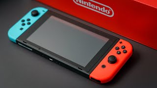 Nintendo Switch with Neon Blue amp Red JoyCon Detailed Unboxing [upl. by Ahtnammas710]