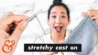 How to Knit a STRETCHY CAST ON aka German Twist Cast On [upl. by Noiramed]