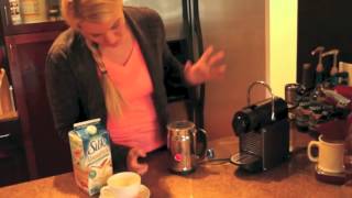 Nespresso Aeroccino Plus Frother Review Frothing Almond Milk [upl. by Seraphine]