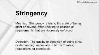 Stringency Meaning [upl. by Eixela706]