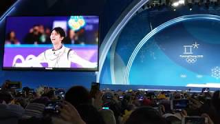 Pyeongchang Winter Olympics 2018 medal ceremony  Mens figure skating  fan cam [upl. by Niram]