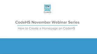 How to Create a Homepage on CodeHS Webinar [upl. by Gnilyarg]